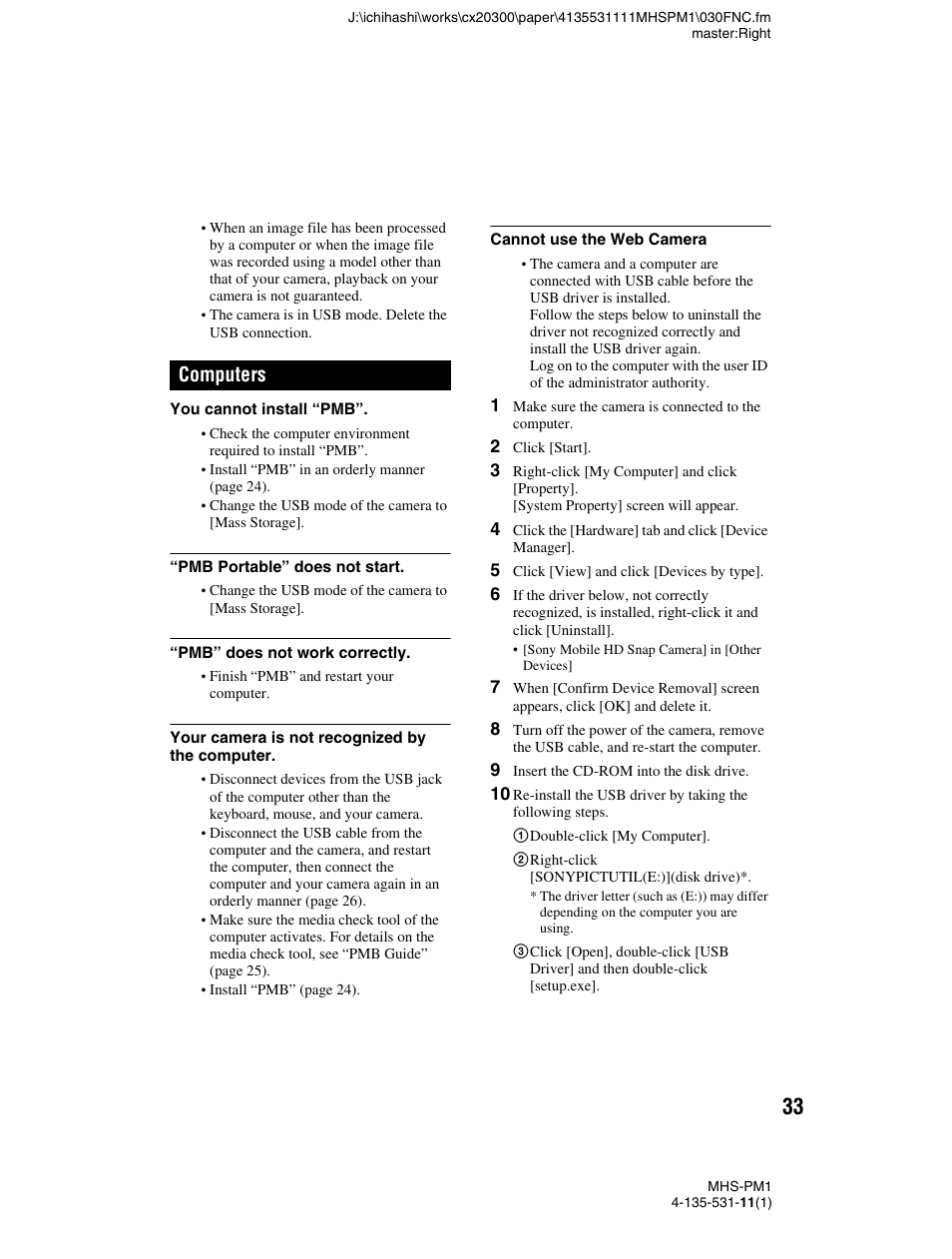 Computers | Sony bloggie  MHS-PM1 User Manual | Page 33 / 40