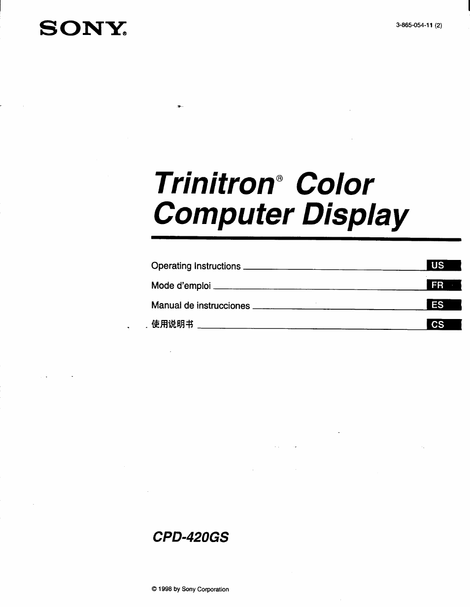 Sony CPD-420GS User Manual | 19 pages