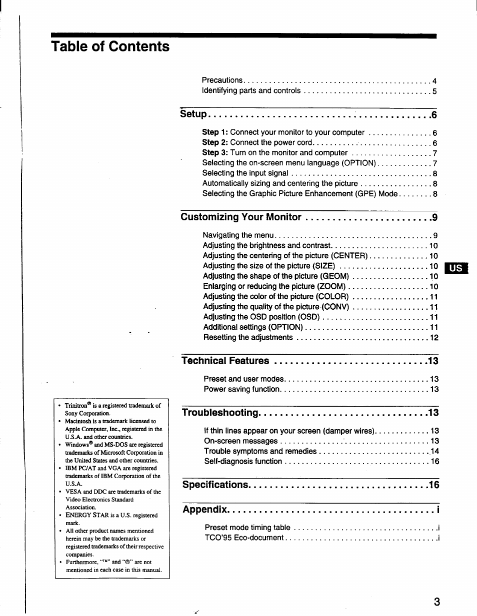 Sony CPD-420GS User Manual | Page 3 / 19