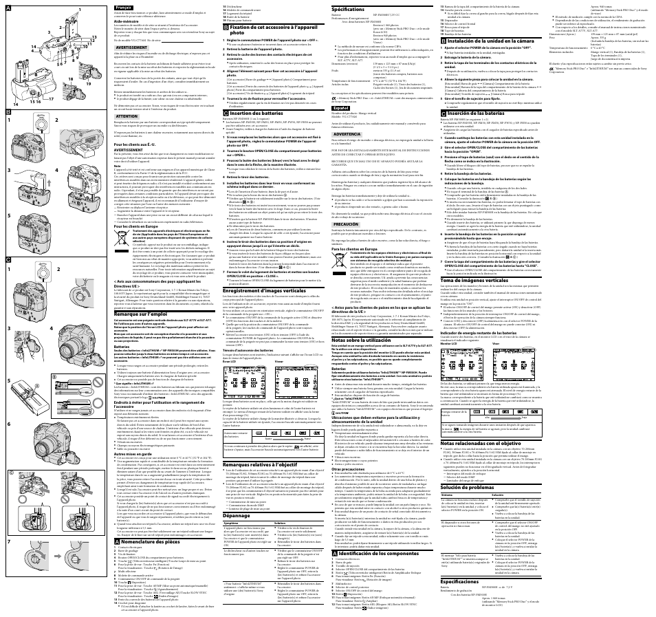 Sony VG-C77AM User Manual | Page 2 / 2