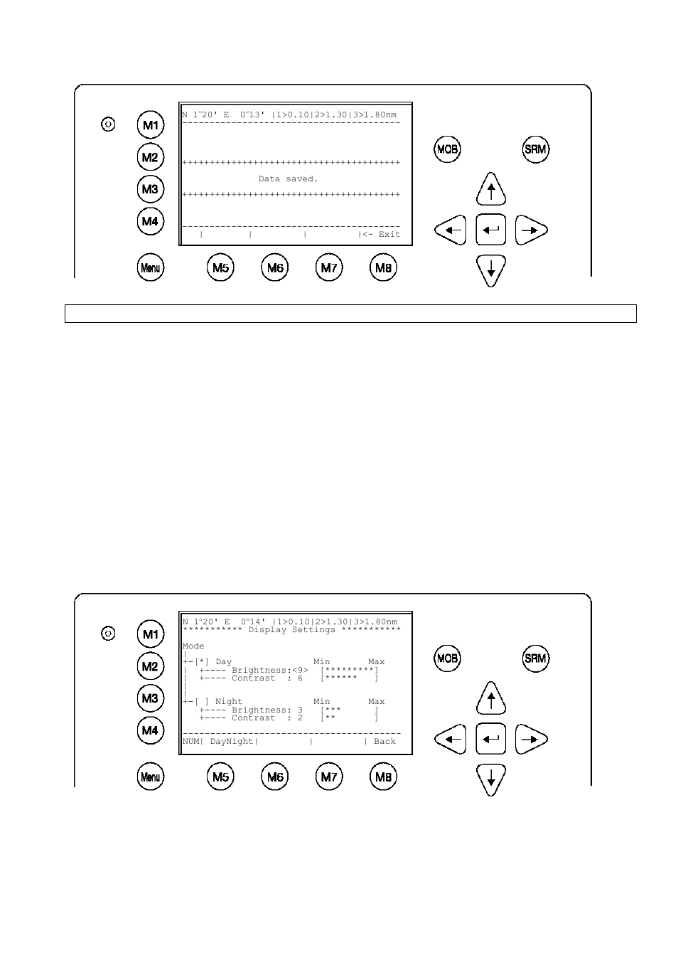 Ship settings, Voyage settings, User password | Service password, Displ] button | ACR Electronics Nauticast Y1-03-0203 User Manual | Page 61 / 100