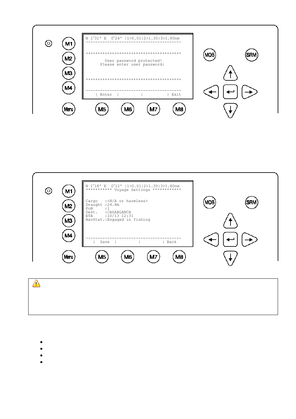5 service and user passwords | ACR Electronics Nauticast Y1-03-0203 User Manual | Page 9 / 100
