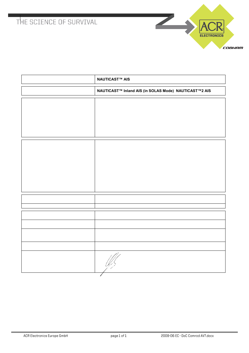 ACR Electronics Nauticast Y1-03-0203 User Manual | Page 98 / 100