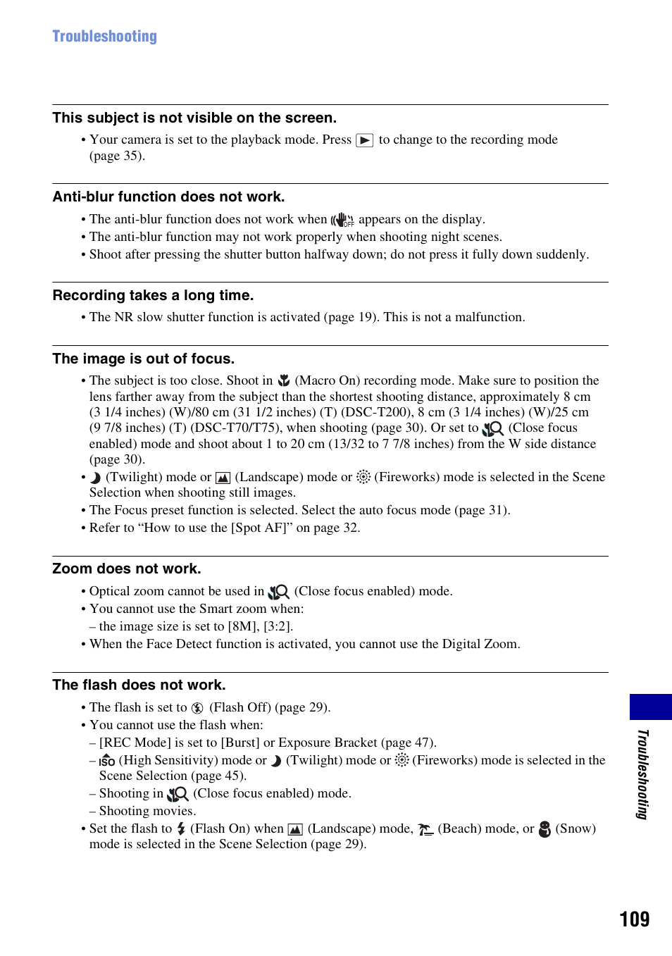 Sony DSC-T200 User Manual | Page 109 / 131
