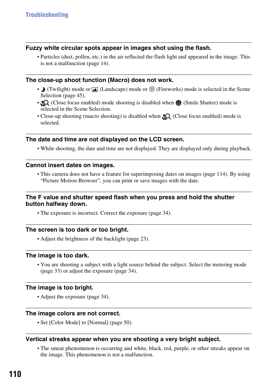 Sony DSC-T200 User Manual | Page 110 / 131