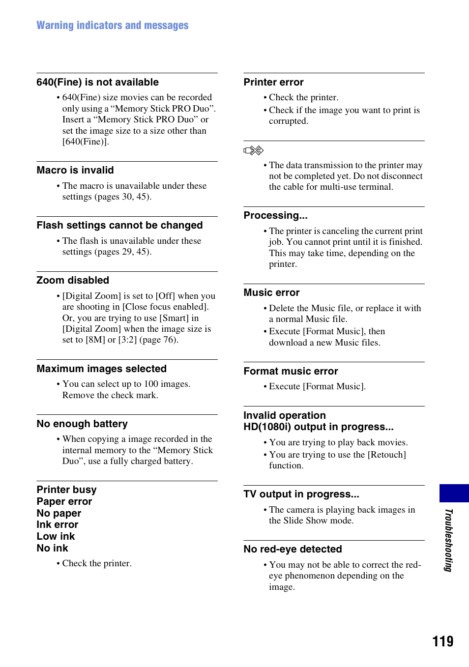 Sony DSC-T200 User Manual | Page 119 / 131