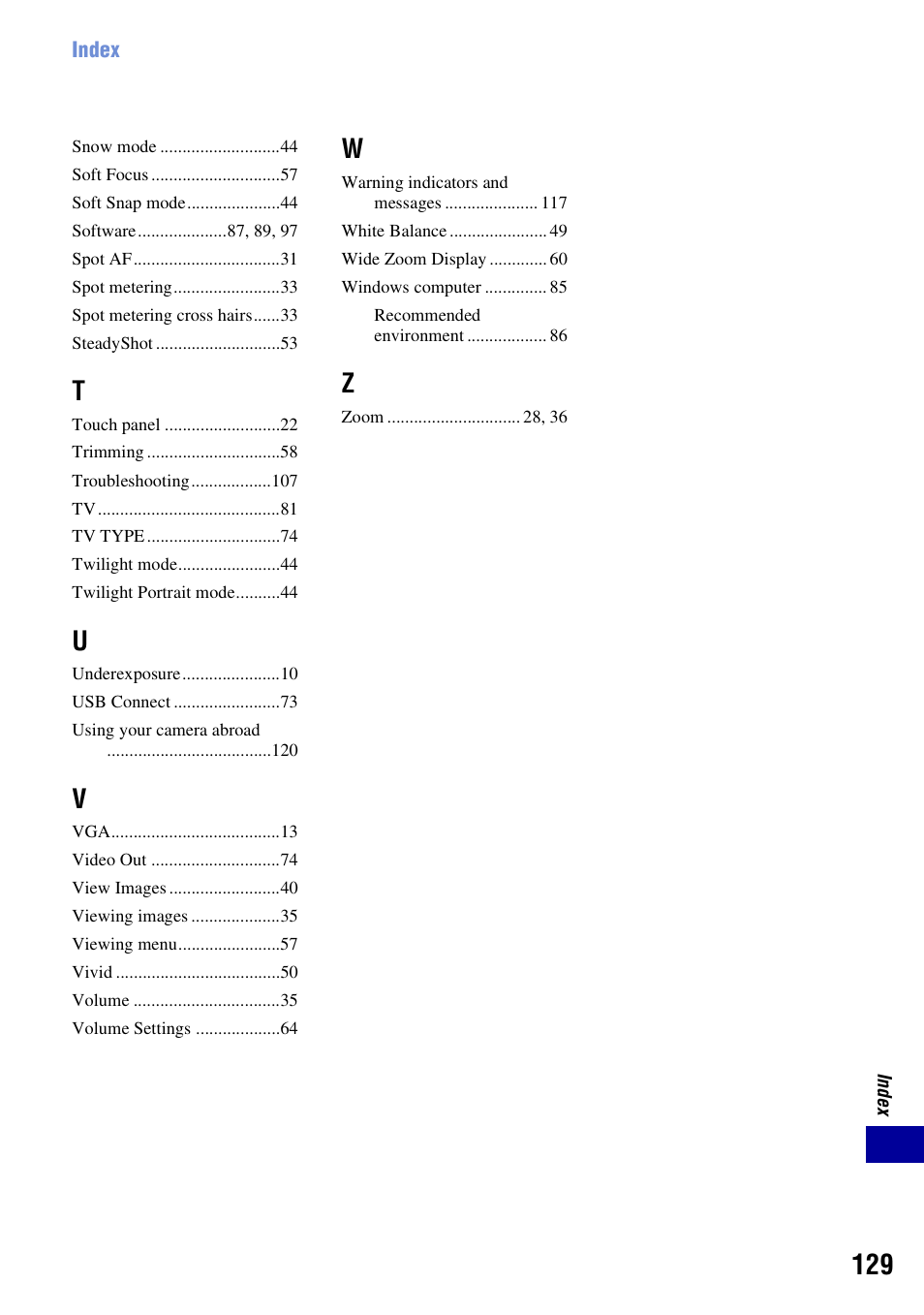 Sony DSC-T200 User Manual | Page 129 / 131
