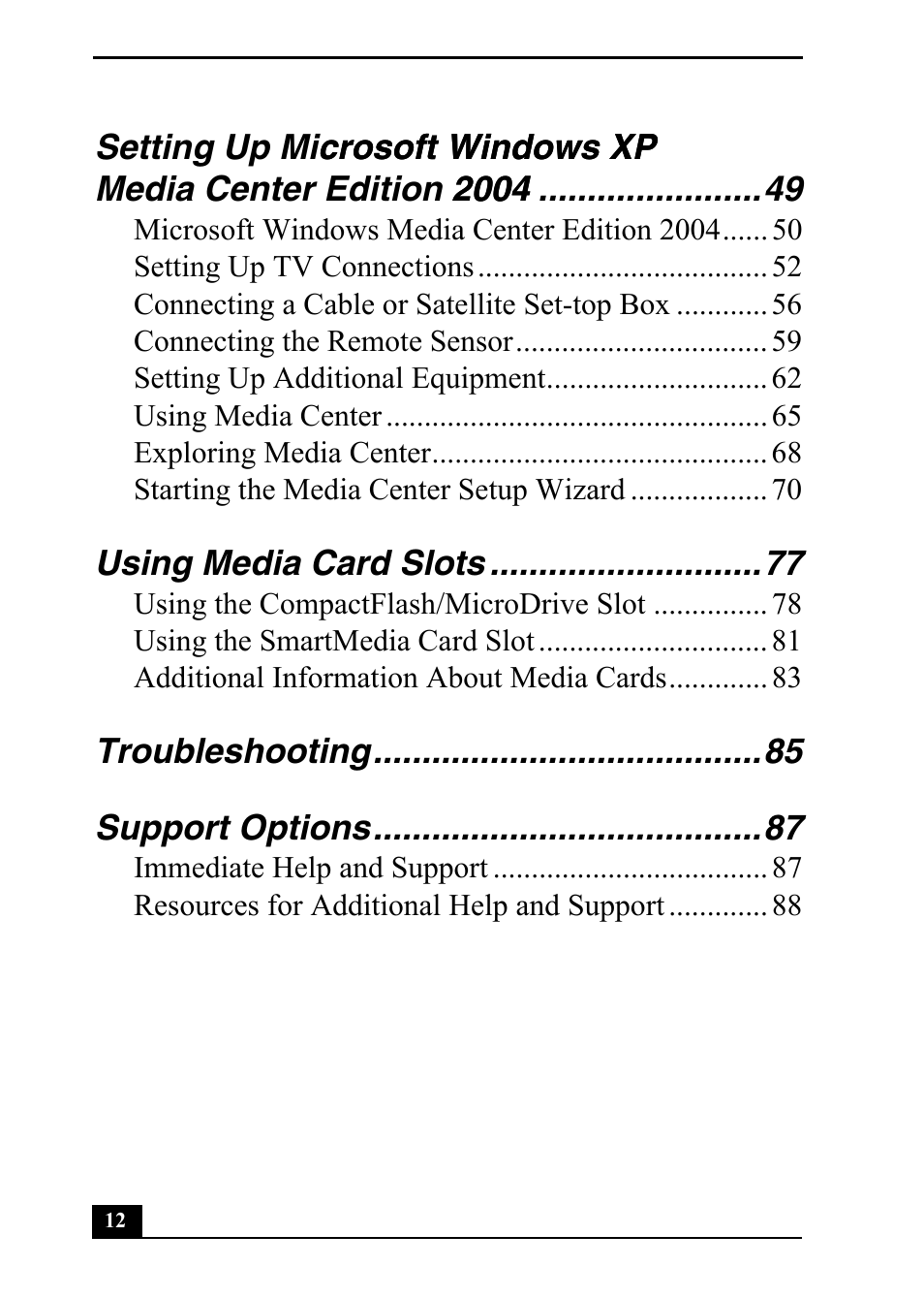 Sony PCV-RZ50C User Manual | Page 12 / 92