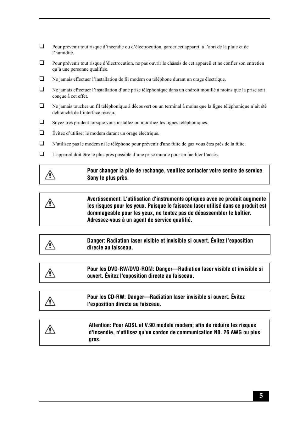 Sony PCV-RZ50C User Manual | Page 5 / 92