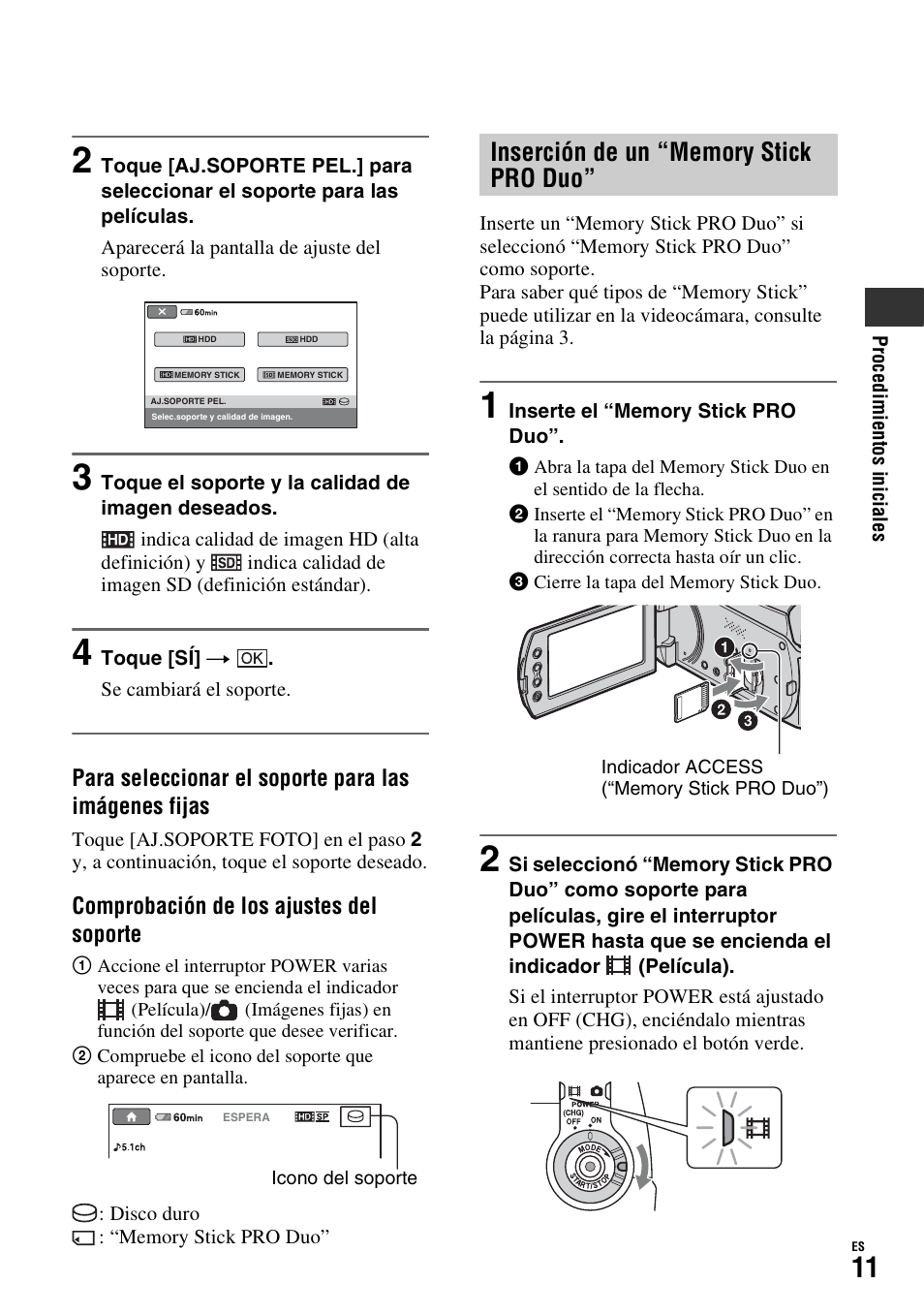 Pág. 11 | Sony HDR-SR11 User Manual | Page 45 / 72