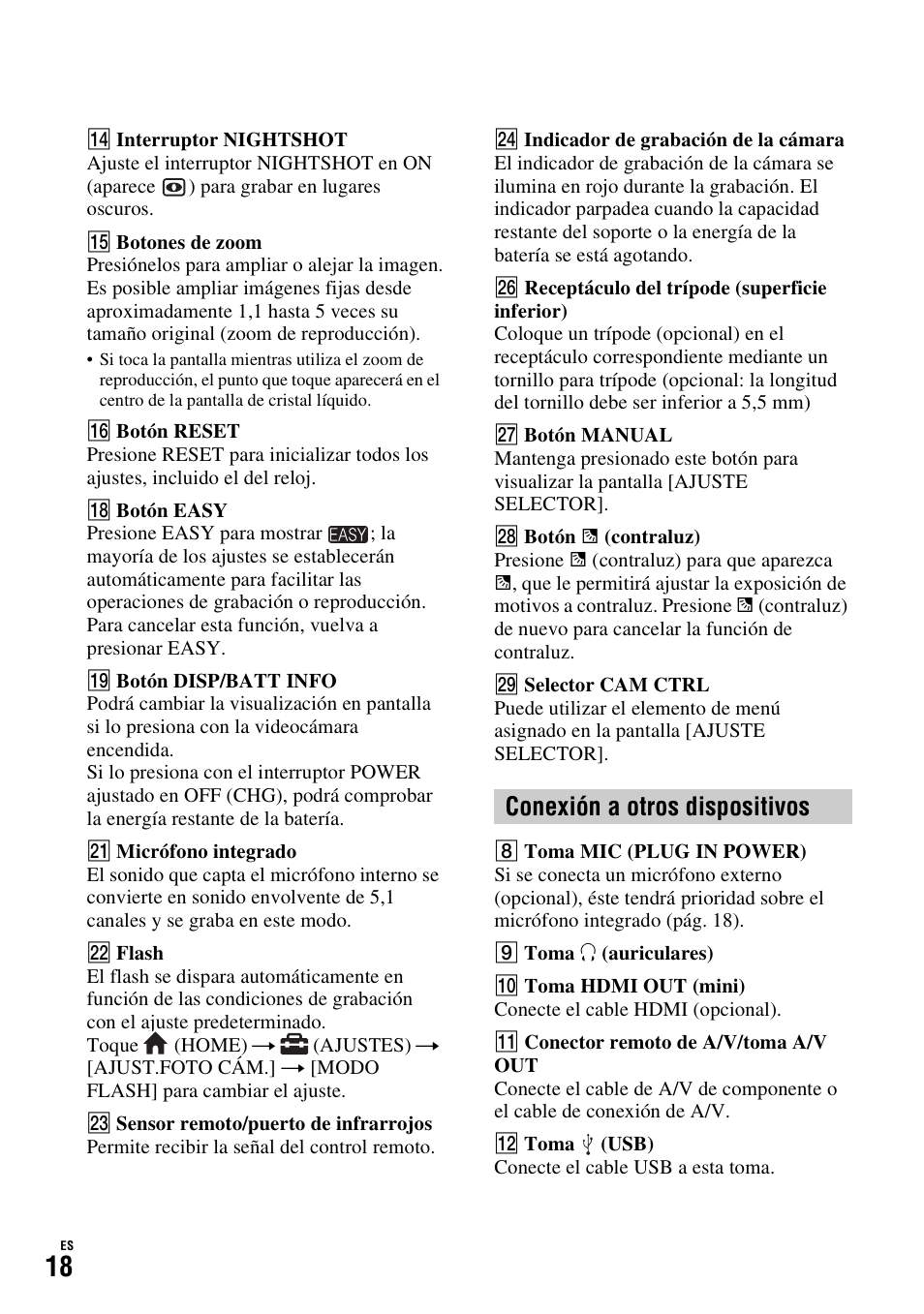 Conexión a otros dispositivos | Sony HDR-SR11 User Manual | Page 52 / 72