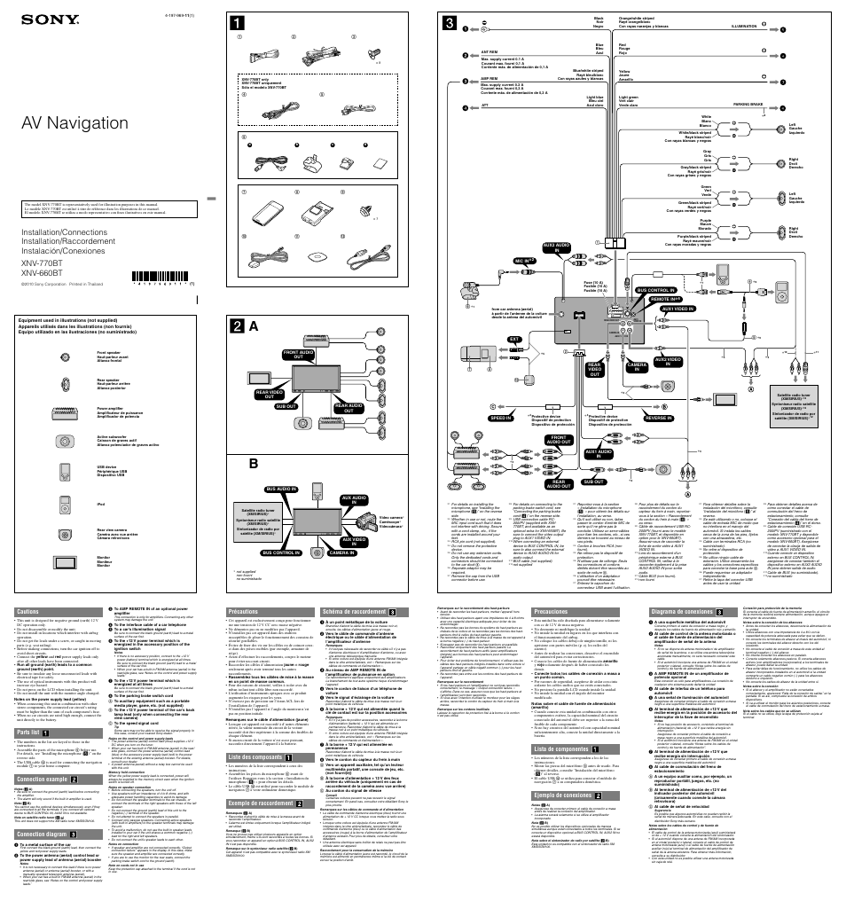 Sony XNV-660BT User Manual | 2 pages