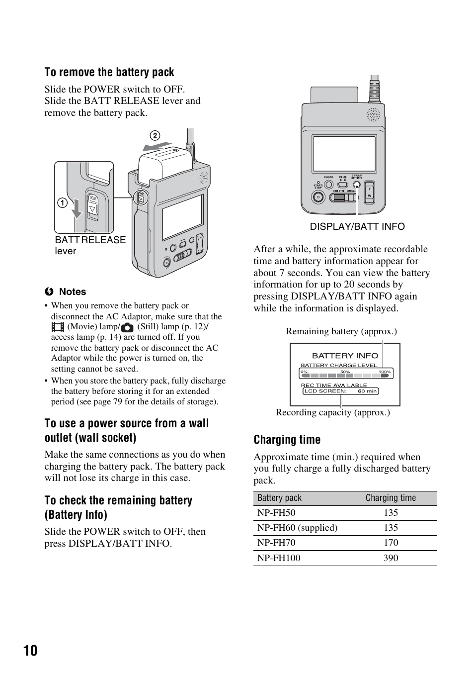 Sony HXR-MC1 User Manual | Page 10 / 96