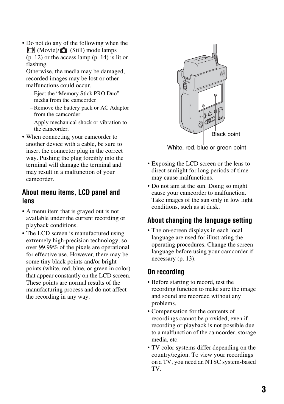 Sony HXR-MC1 User Manual | Page 3 / 96