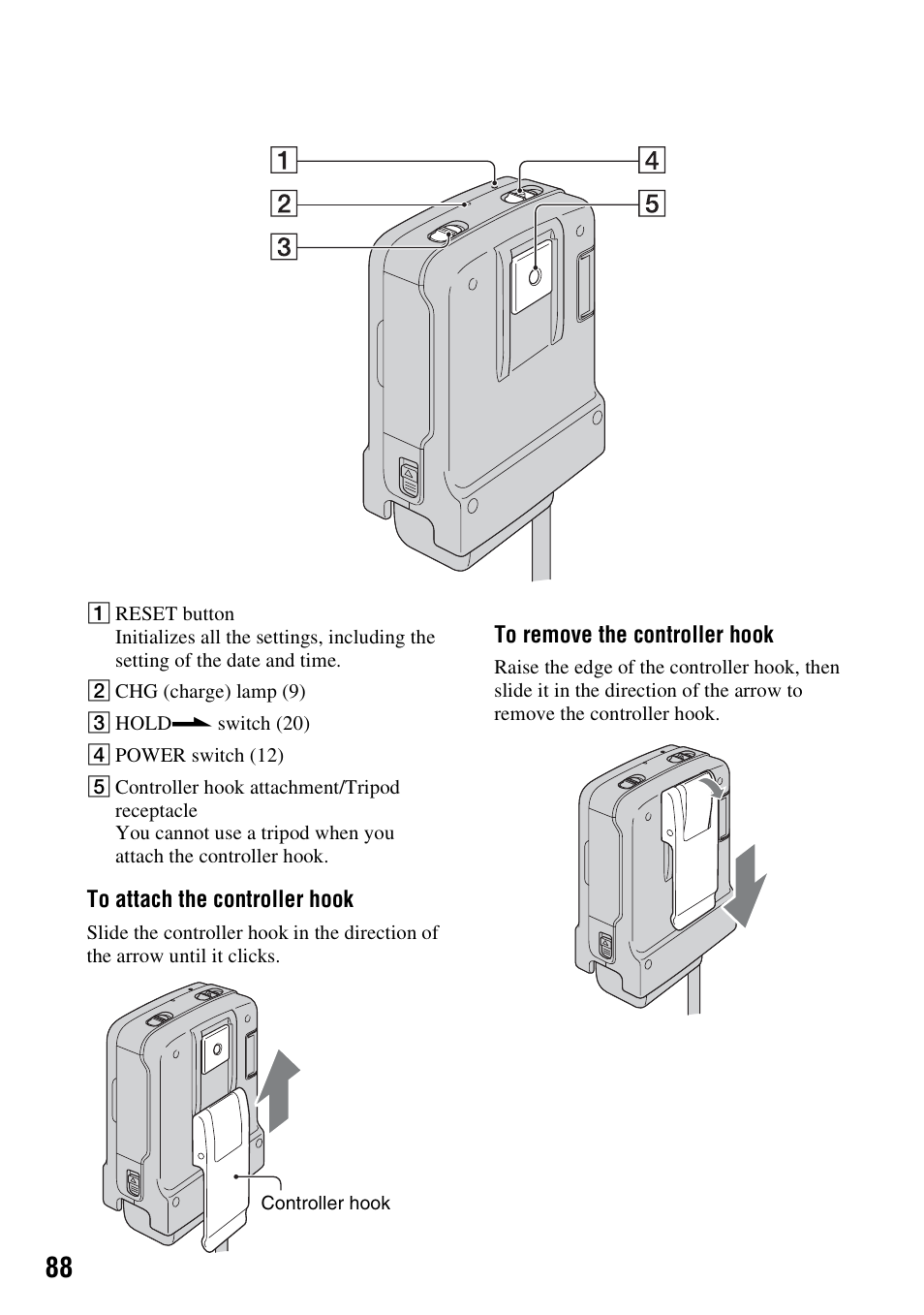 P. 88), On (p. 88) | Sony HXR-MC1 User Manual | Page 88 / 96