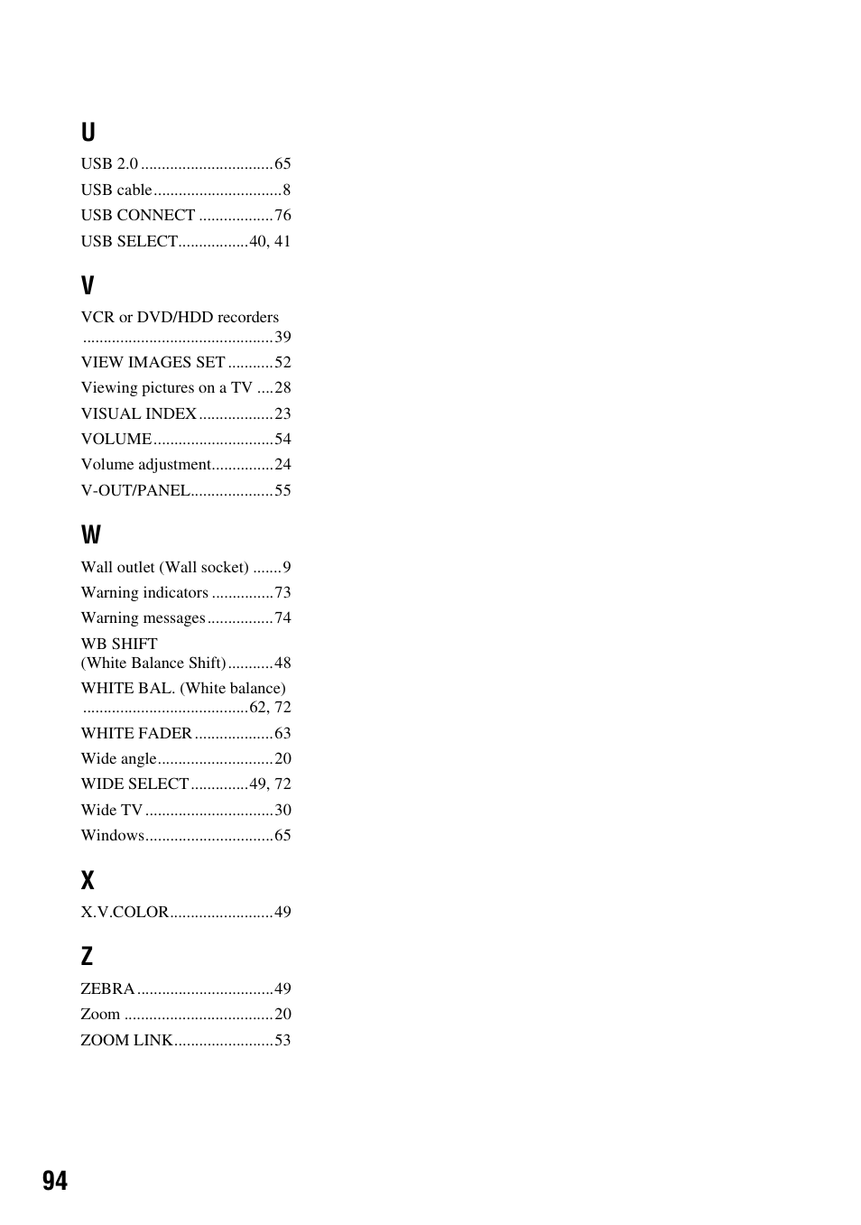 Sony HXR-MC1 User Manual | Page 94 / 96
