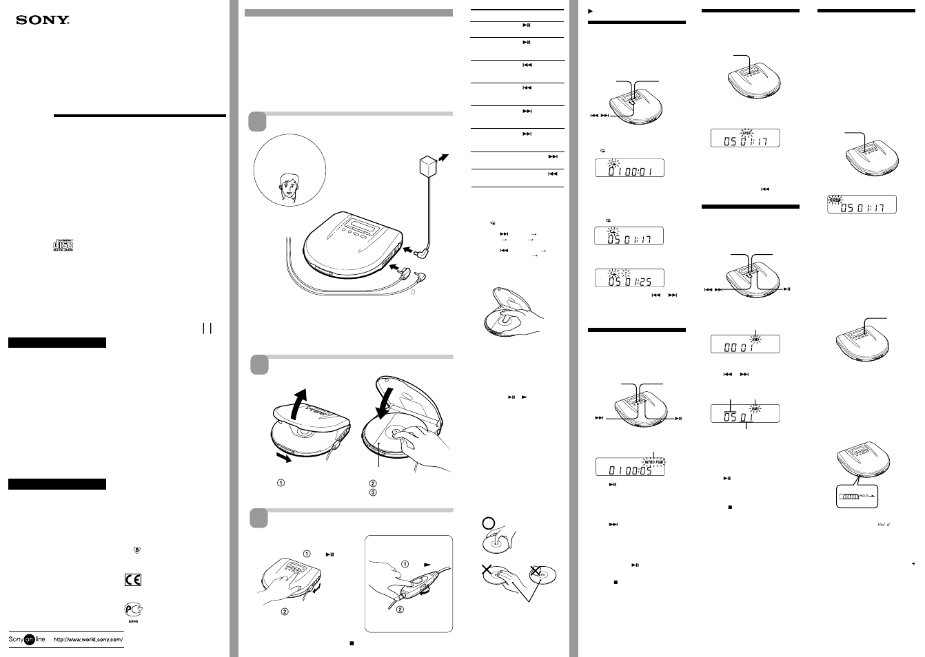 Sony D-E556CK User Manual | 2 pages