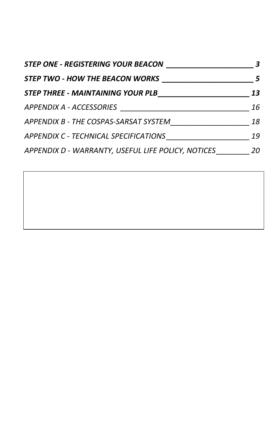 ACR Electronics PLB-350B User Manual | Page 3 / 22