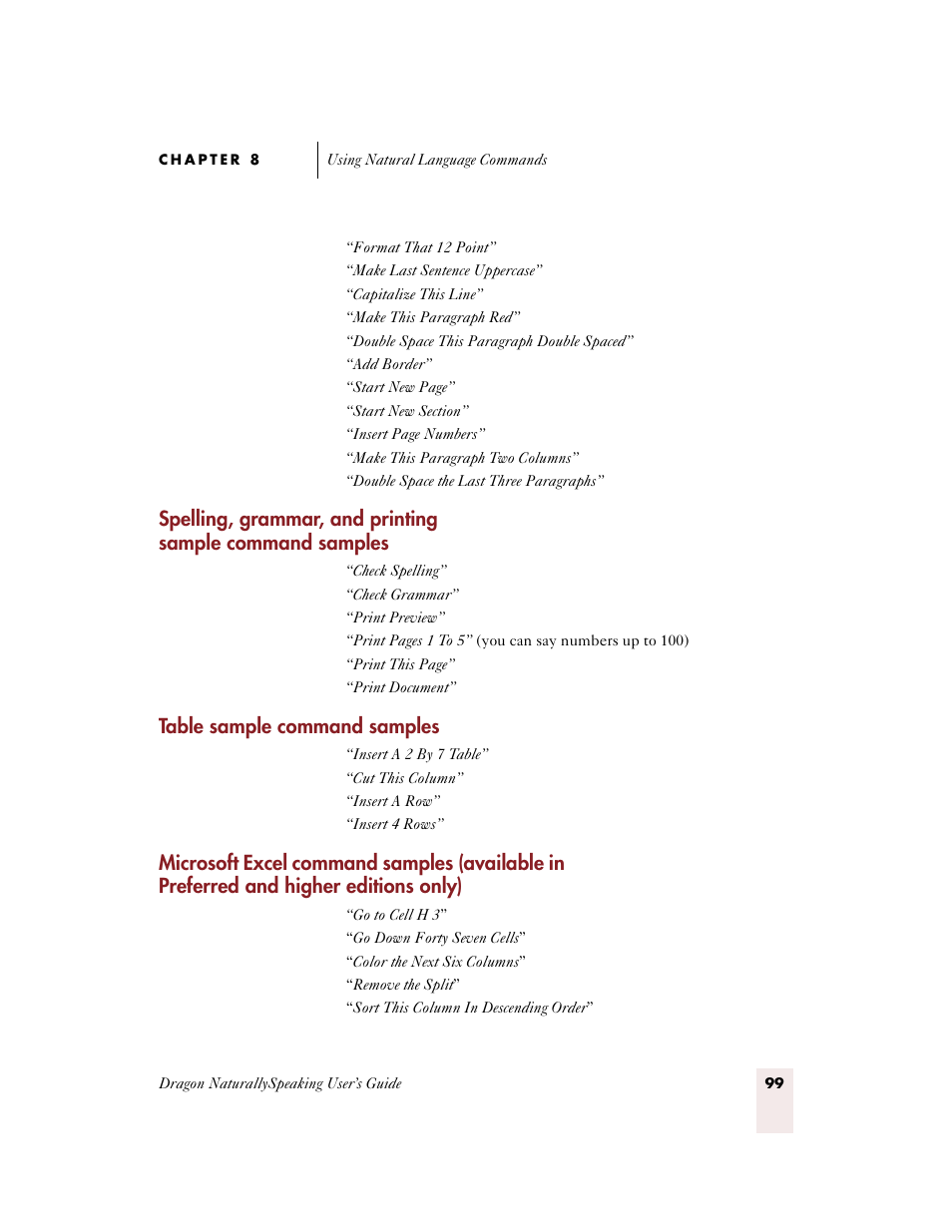 Table sample command samples | Sony ICD-BP150VTP User Manual | Page 107 / 268