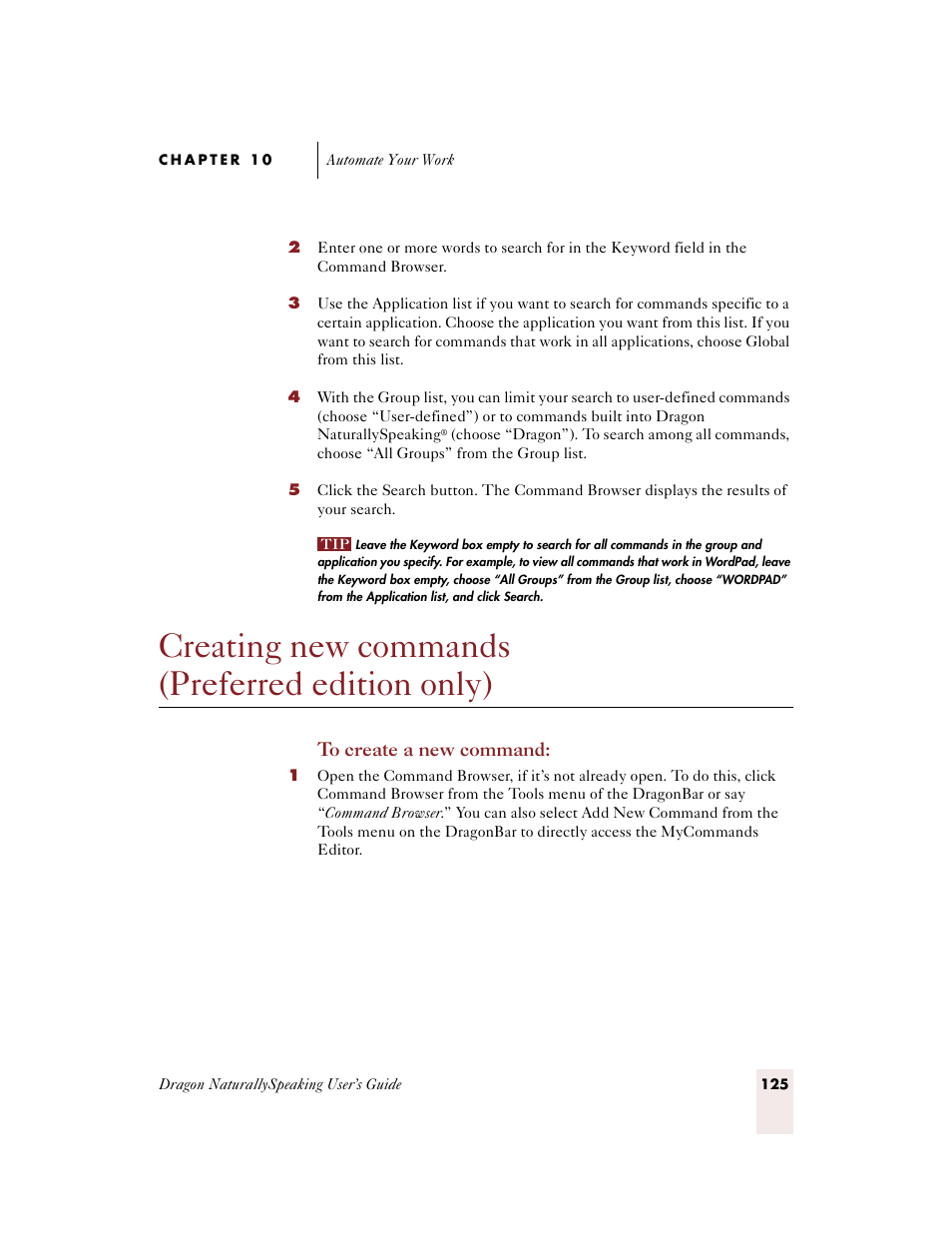 Creating new commands (preferred edition only) | Sony ICD-BP150VTP User Manual | Page 133 / 268