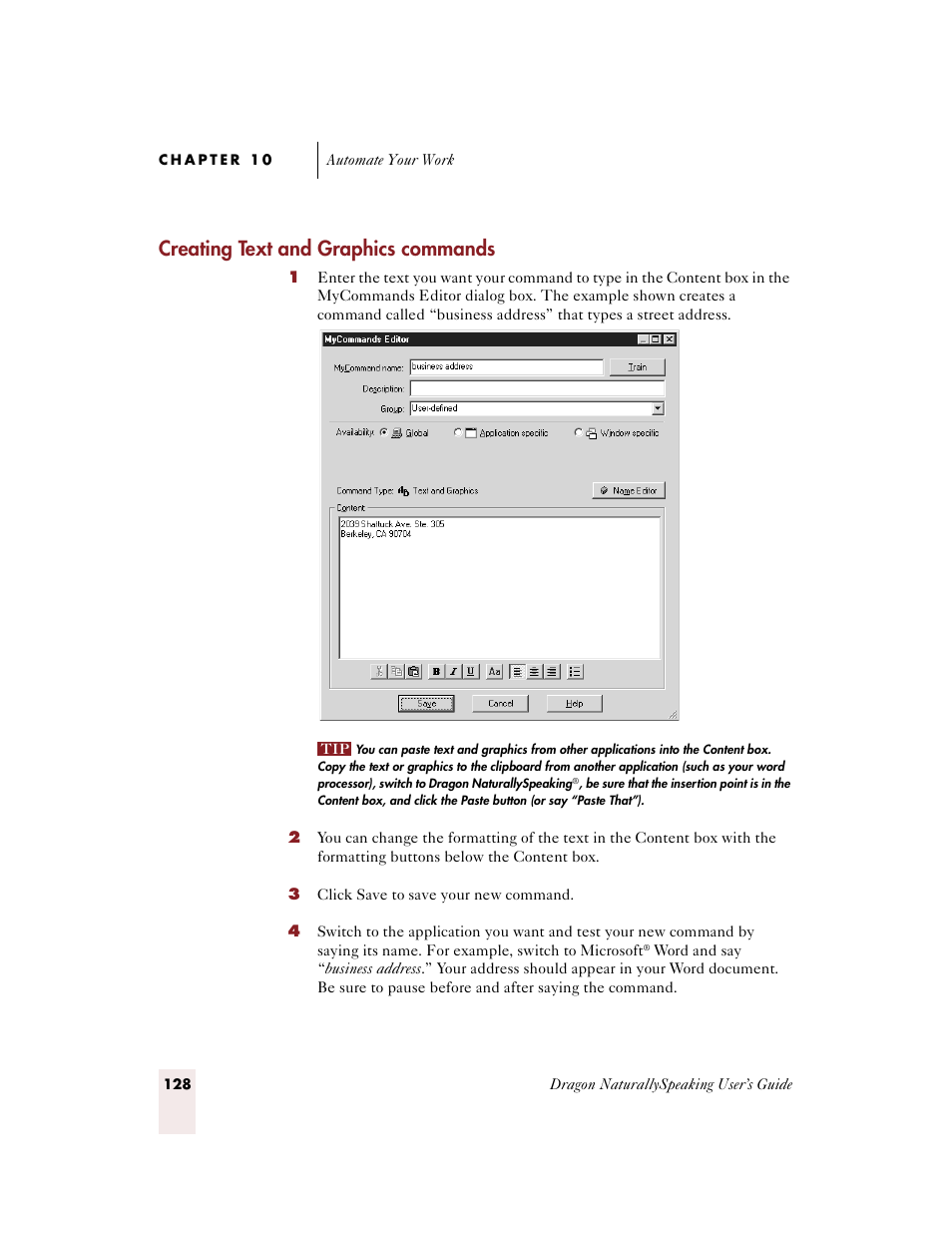 Creating text and graphics commands | Sony ICD-BP150VTP User Manual | Page 136 / 268