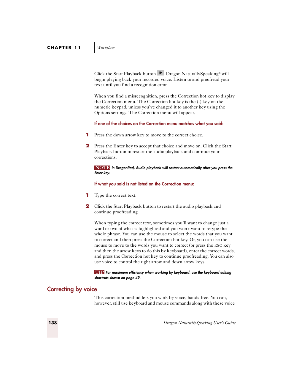 Correcting by voice | Sony ICD-BP150VTP User Manual | Page 146 / 268