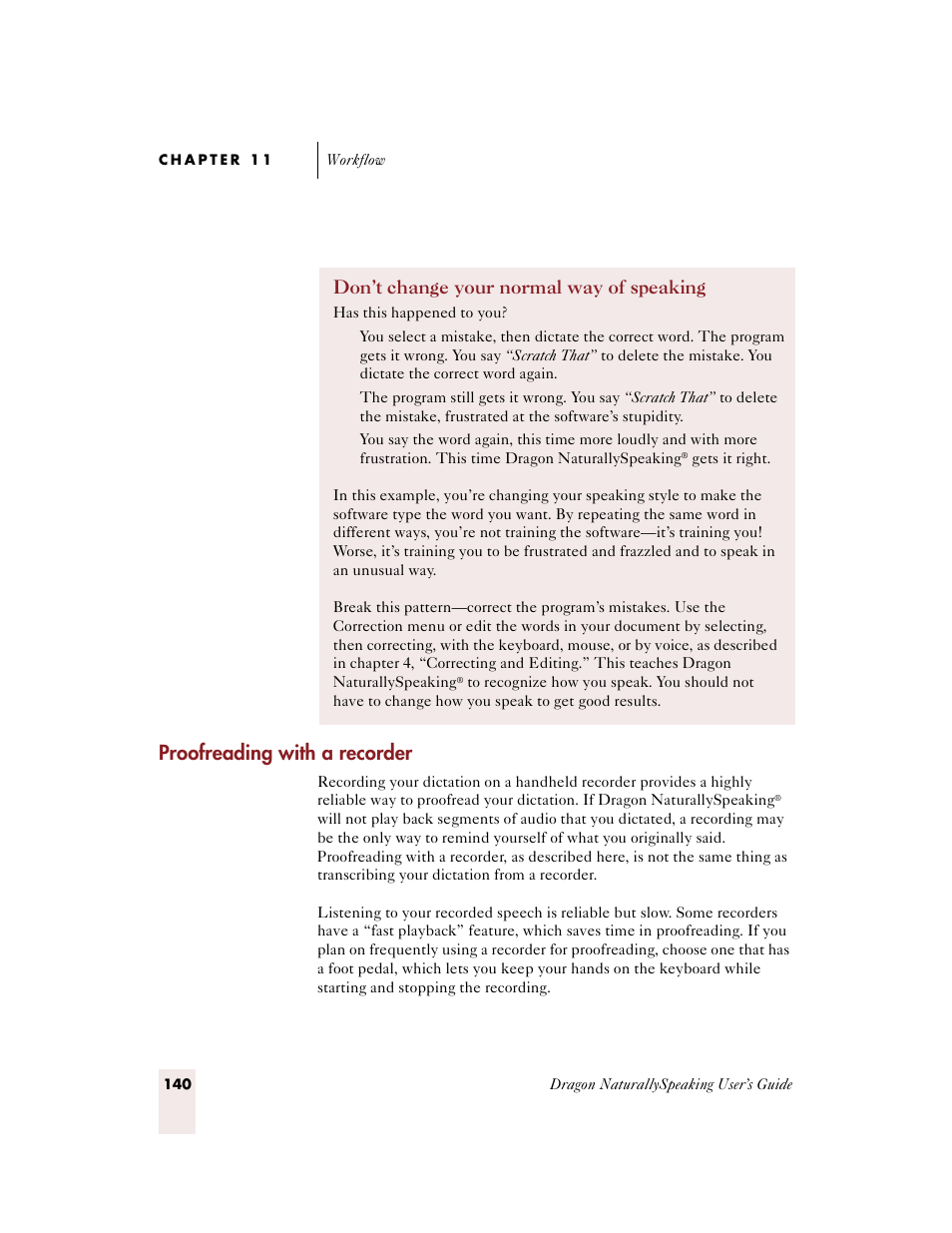 Proofreading with a recorder, Don’t change your normal way of speaking | Sony ICD-BP150VTP User Manual | Page 148 / 268