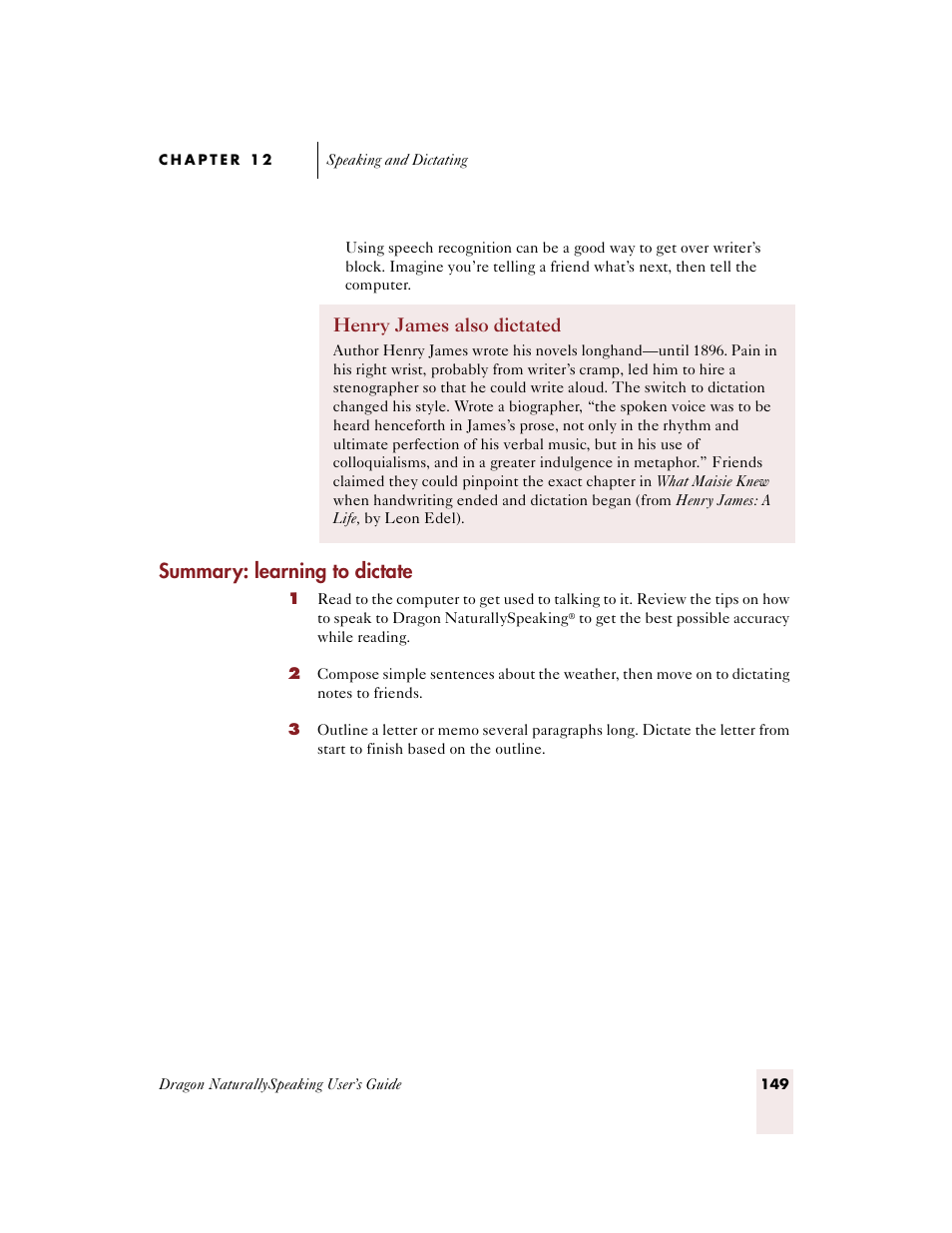 Summary: learning to dictate | Sony ICD-BP150VTP User Manual | Page 157 / 268