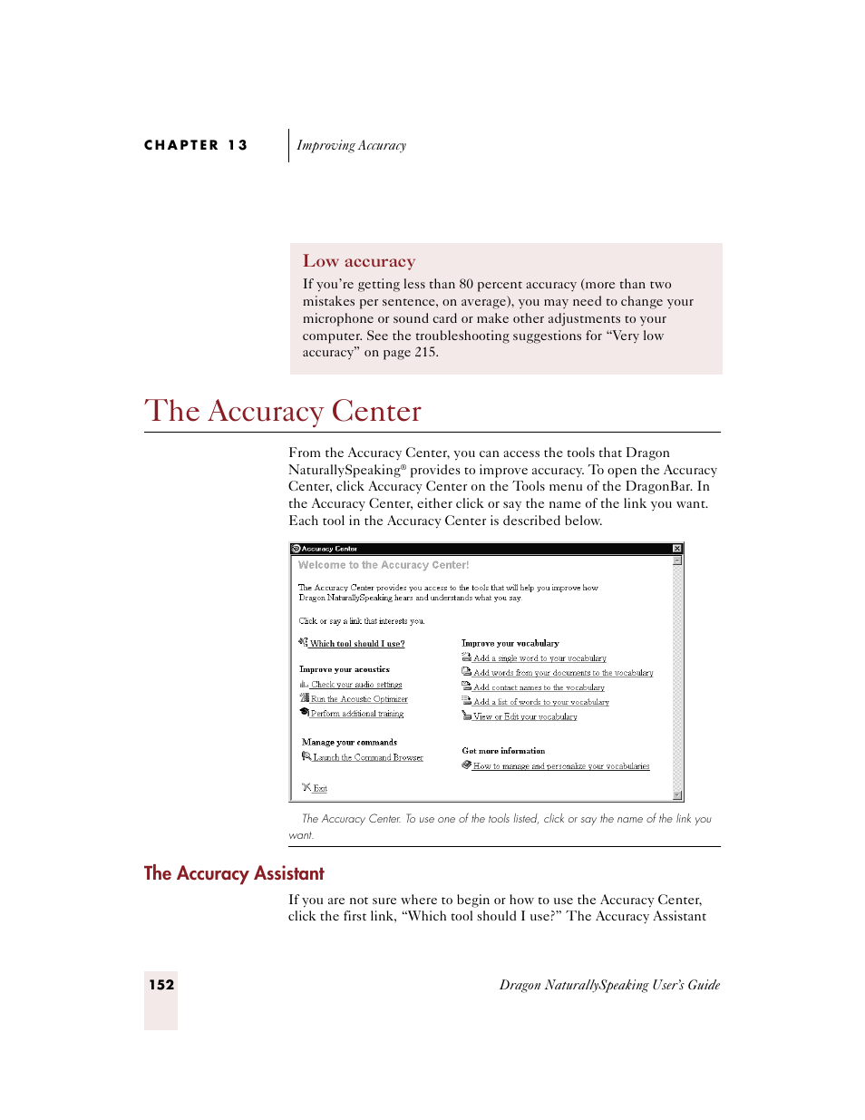 The accuracy center, The accuracy assistant | Sony ICD-BP150VTP User Manual | Page 160 / 268