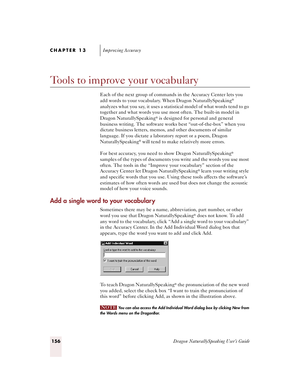 Tools to improve your vocabulary, Add a single word to your vocabulary | Sony ICD-BP150VTP User Manual | Page 164 / 268