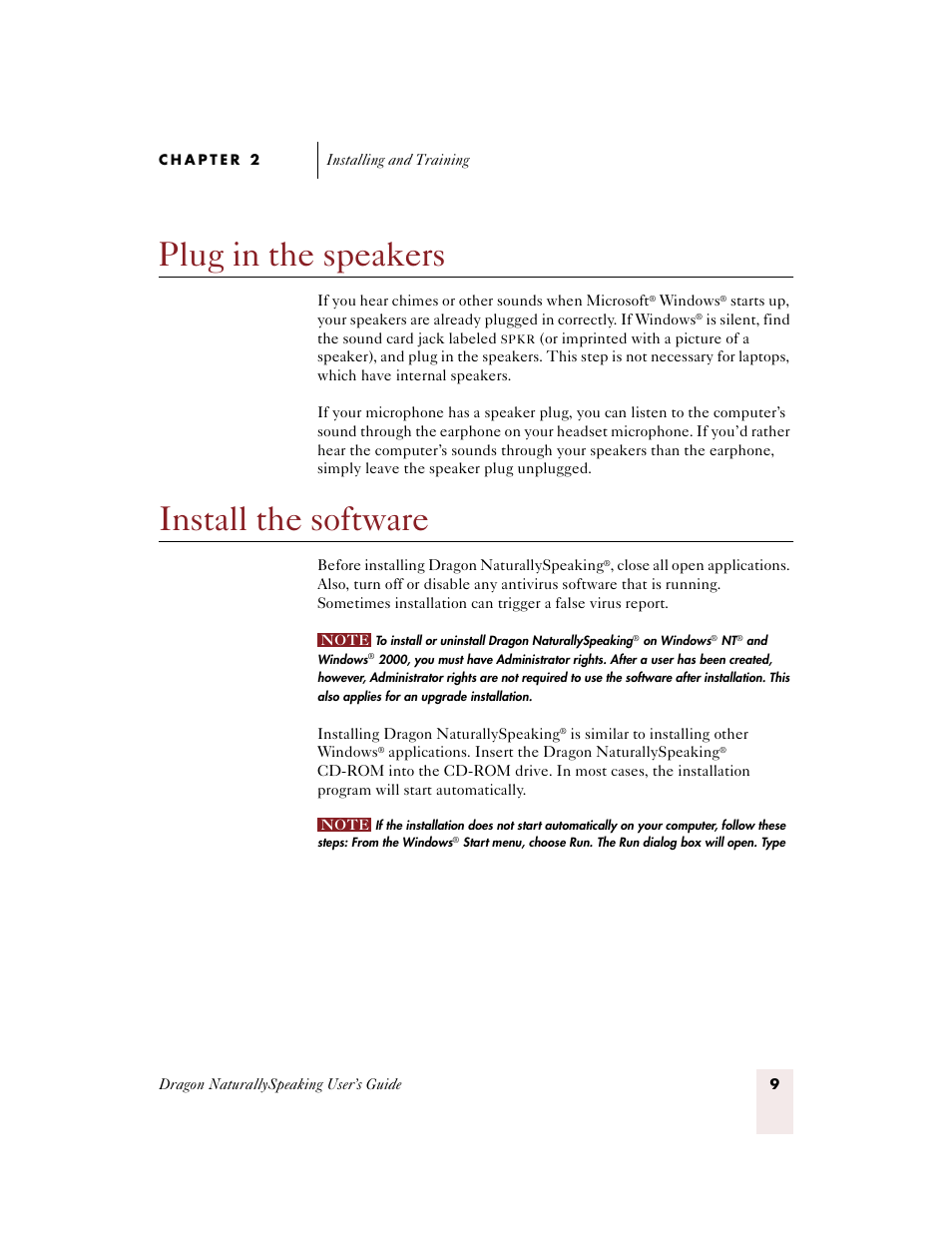 Plug in the speakers, Install the software | Sony ICD-BP150VTP User Manual | Page 17 / 268