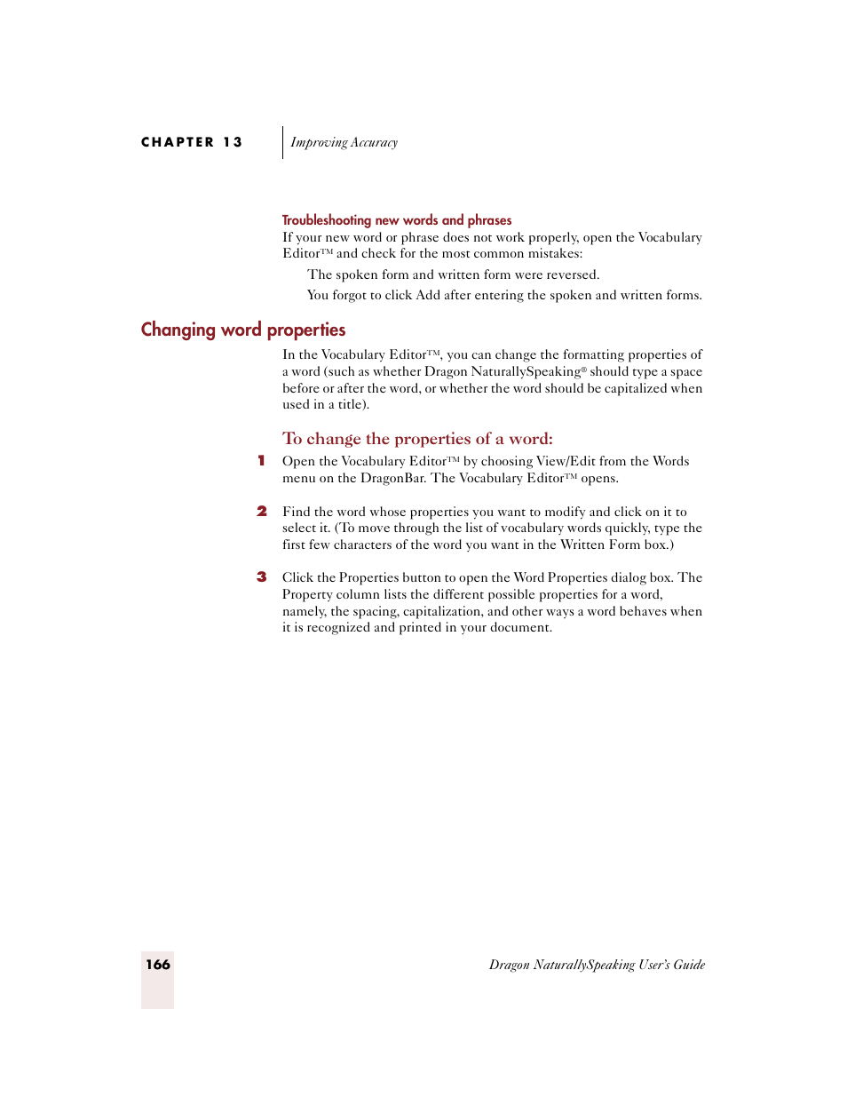 Changing word properties | Sony ICD-BP150VTP User Manual | Page 174 / 268