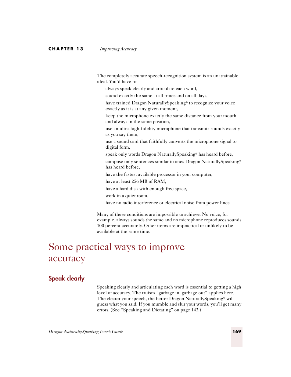 Some practical ways to improve accuracy, Speak clearly | Sony ICD-BP150VTP User Manual | Page 177 / 268