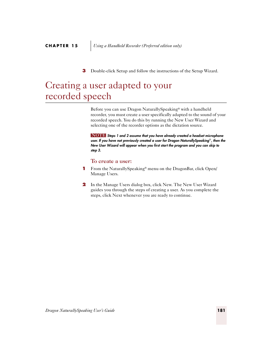 Creating a user adapted to your recorded speech | Sony ICD-BP150VTP User Manual | Page 189 / 268