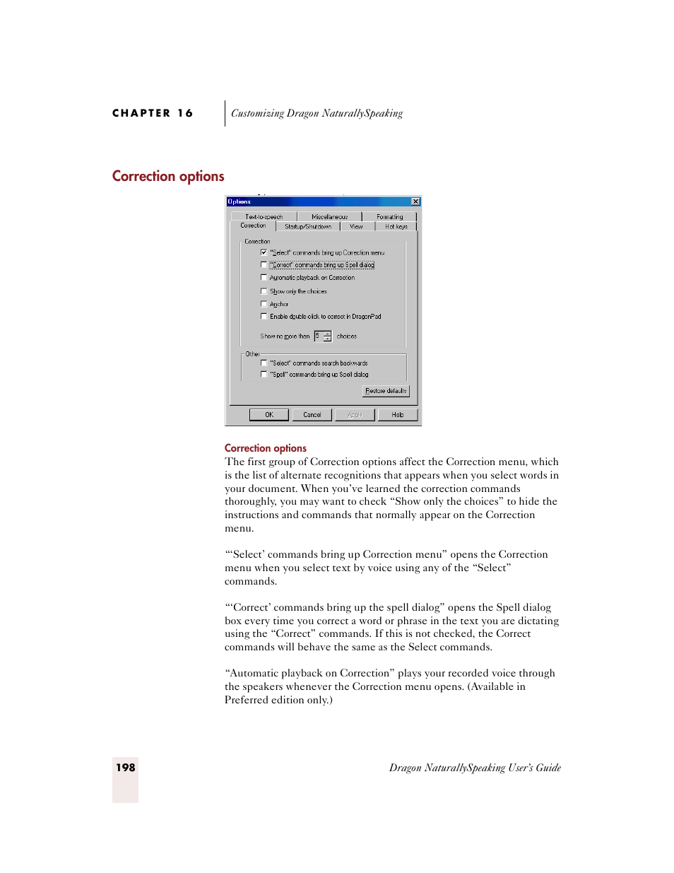 Correction options | Sony ICD-BP150VTP User Manual | Page 206 / 268