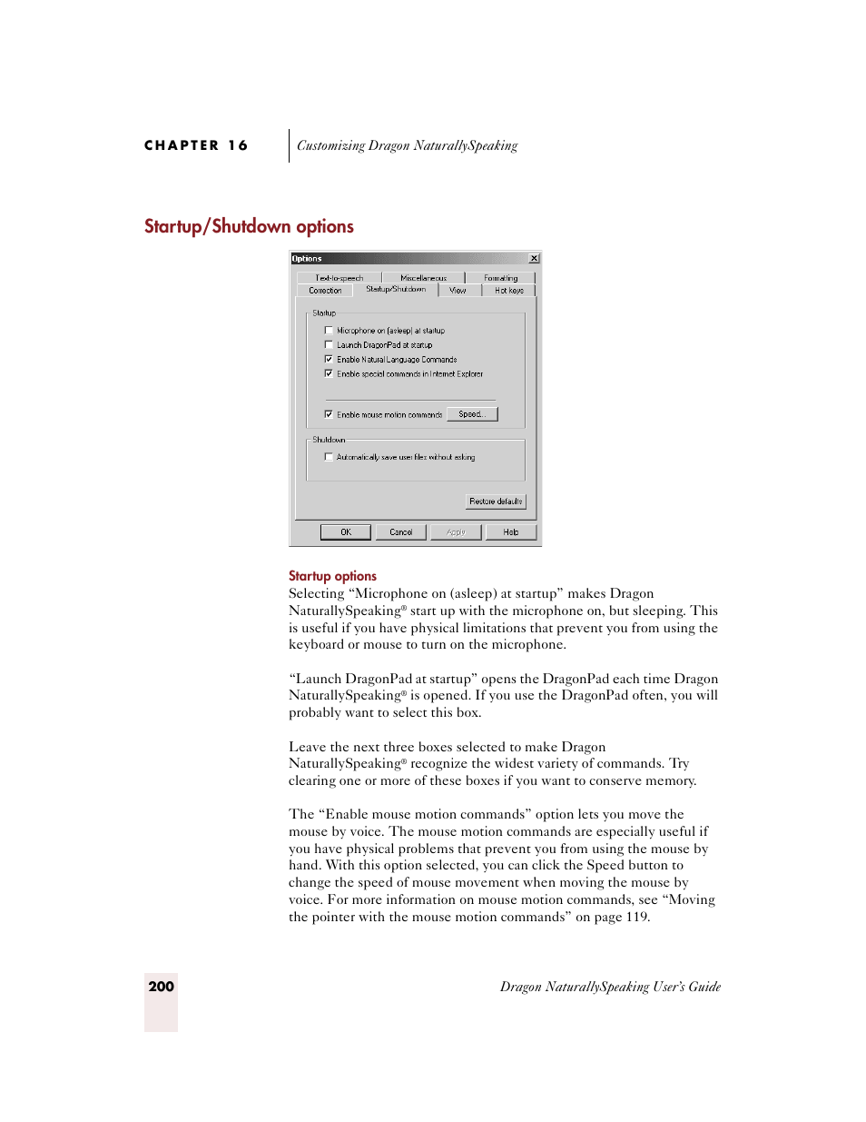 Startup/shutdown options | Sony ICD-BP150VTP User Manual | Page 208 / 268