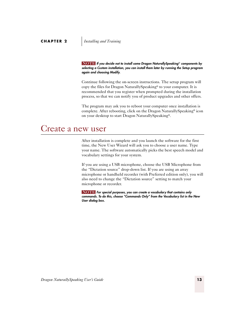 Create a new user | Sony ICD-BP150VTP User Manual | Page 21 / 268