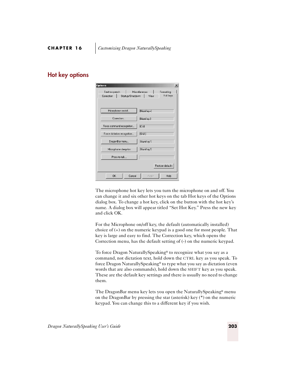 Hot key options | Sony ICD-BP150VTP User Manual | Page 211 / 268