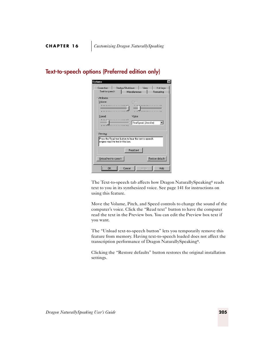 Text-to-speech options (preferred edition only) | Sony ICD-BP150VTP User Manual | Page 213 / 268