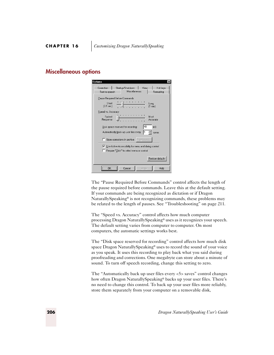 Miscellaneous options | Sony ICD-BP150VTP User Manual | Page 214 / 268