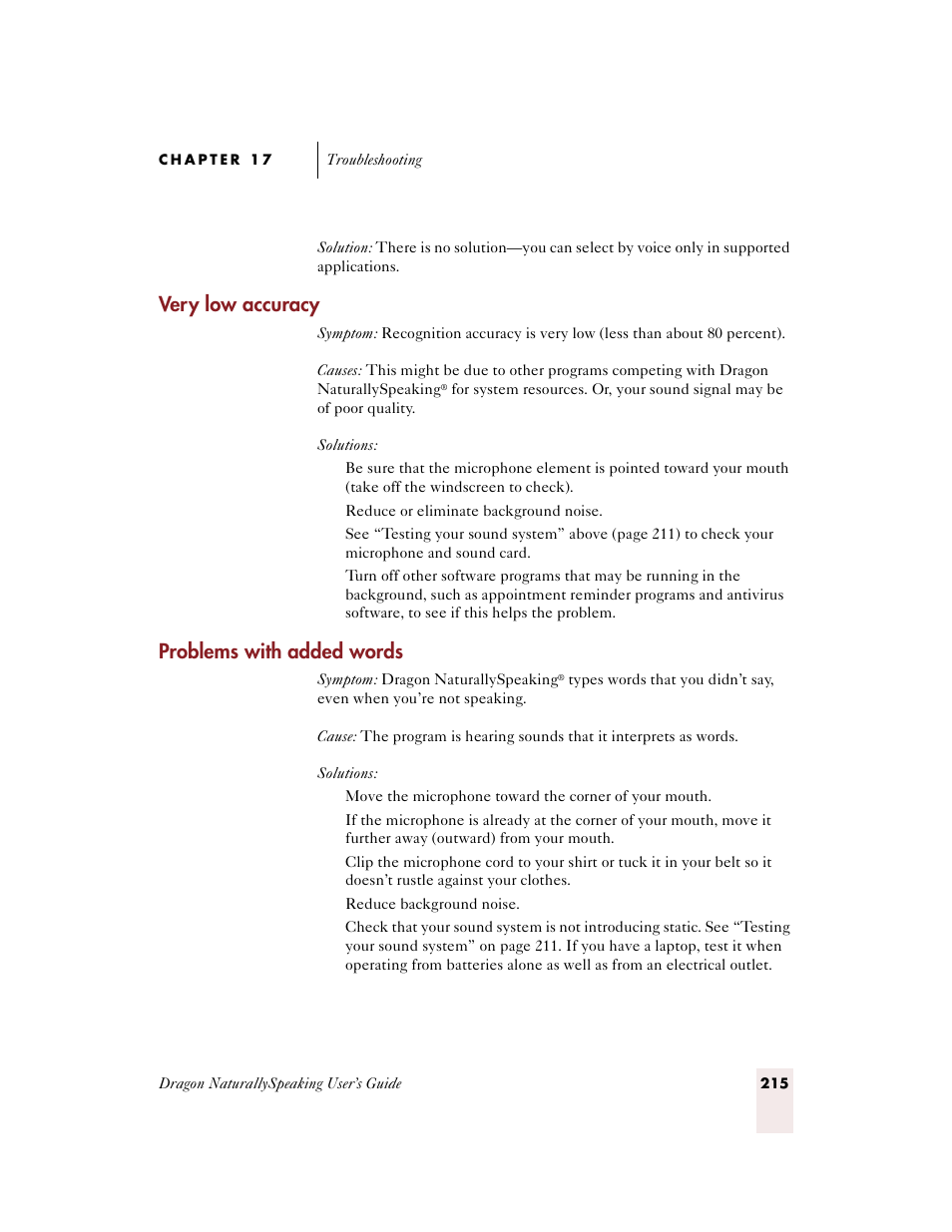 Very low accuracy, Problems with added words | Sony ICD-BP150VTP User Manual | Page 223 / 268