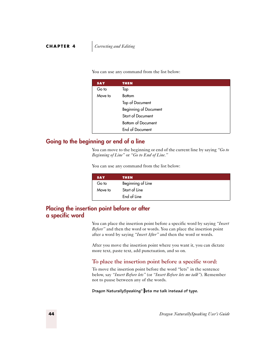 Going to the beginning or end of a line | Sony ICD-BP150VTP User Manual | Page 52 / 268