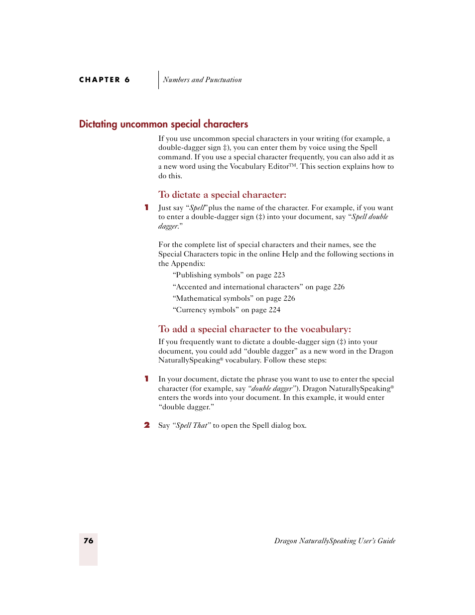 Dictating uncommon special characters | Sony ICD-BP150VTP User Manual | Page 84 / 268