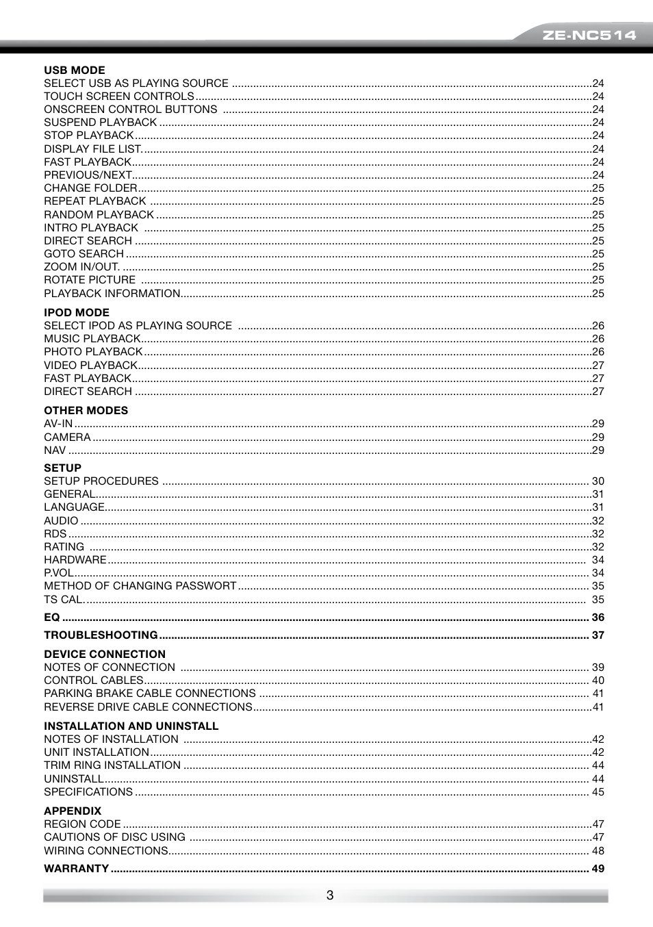 ACR Electronics ZE-NES14 User Manual | Page 3 / 50