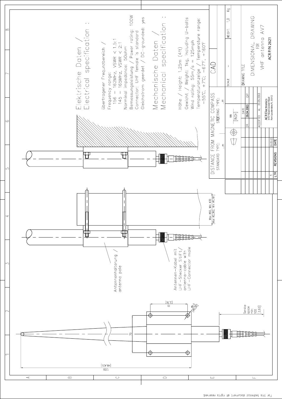 Acr p/n 2621 | ACR Electronics Nauticast 2607 User Manual | Page 69 / 83