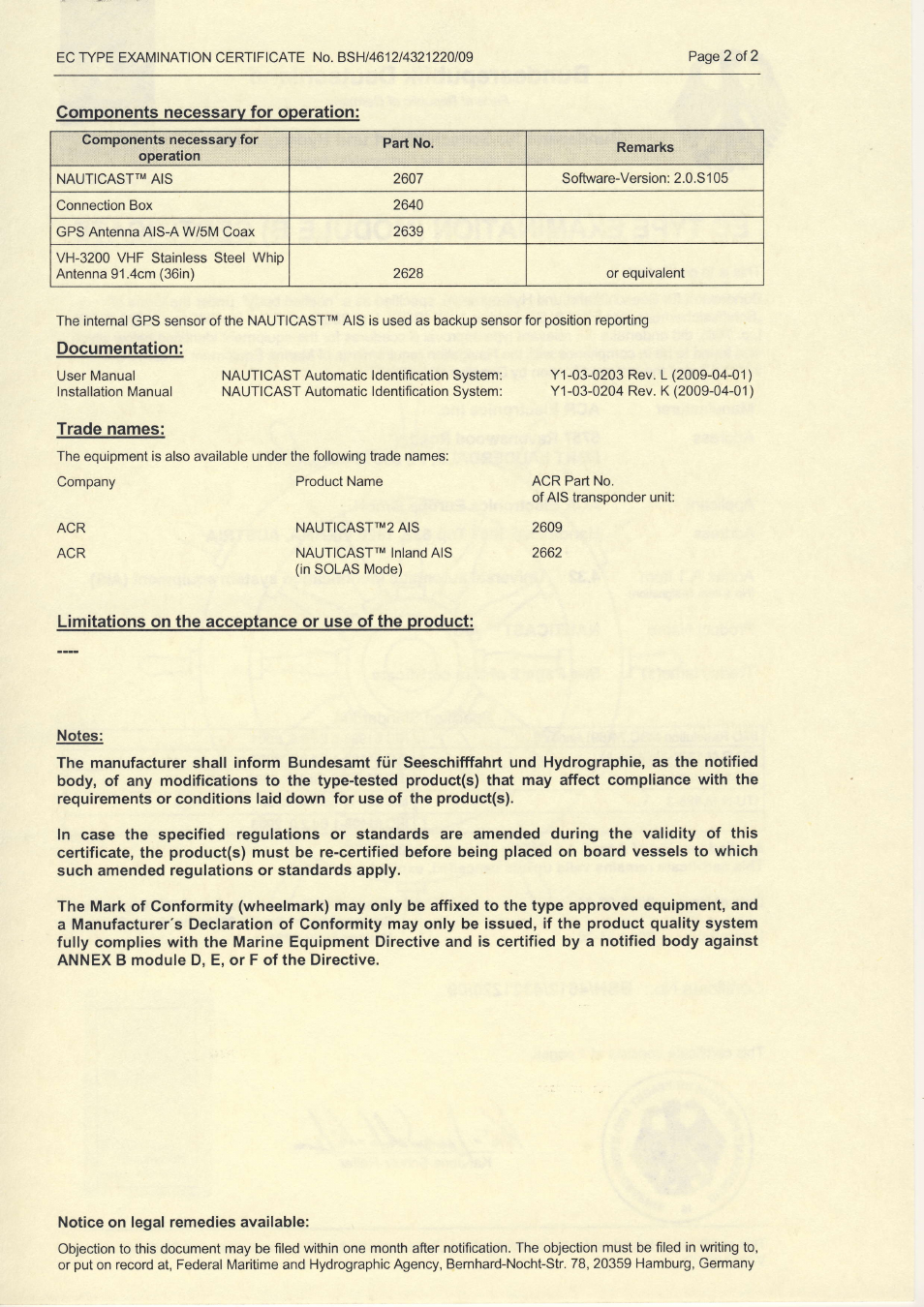 ACR Electronics Nauticast 2607 User Manual | Page 74 / 83
