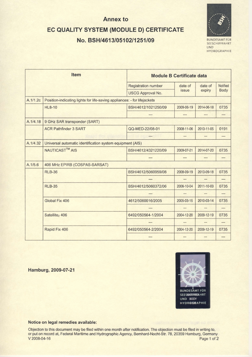 ACR Electronics Nauticast 2607 User Manual | Page 77 / 83