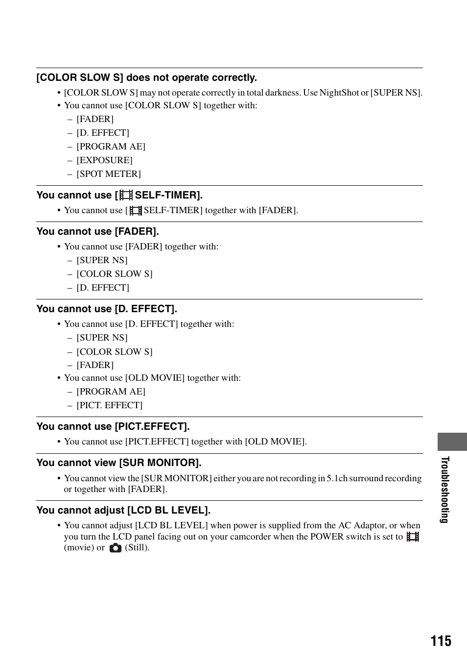 Sony DCR-DVD405 User Manual | Page 115 / 148