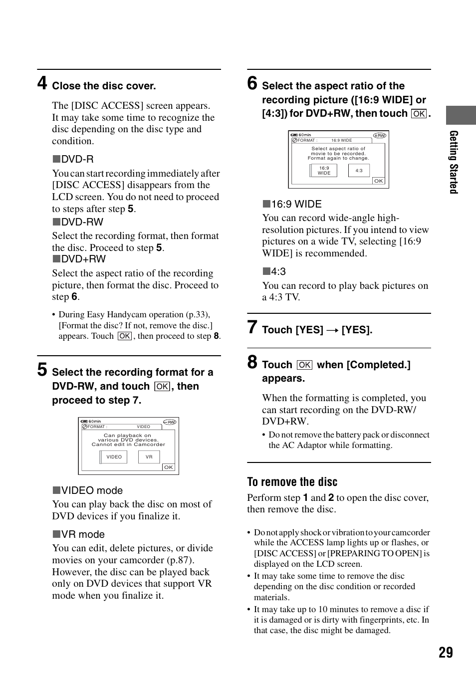 Step 4 | Sony DCR-DVD405 User Manual | Page 29 / 148