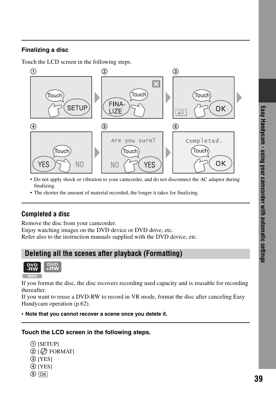 Sony DCR-DVD405 User Manual | Page 39 / 148